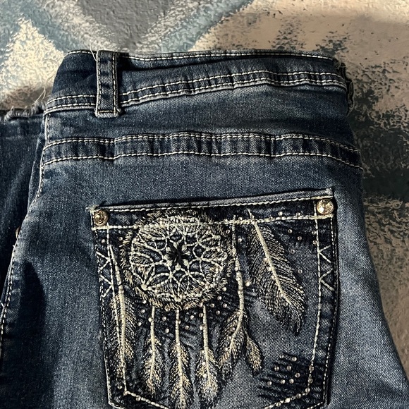 Women's Blue Boot Cut Jeans - Picture 2 of 5